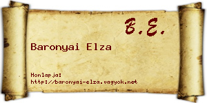 Baronyai Elza névjegykártya